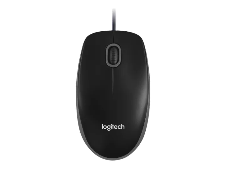 Logitech B100 Optical Wired Mouse in black